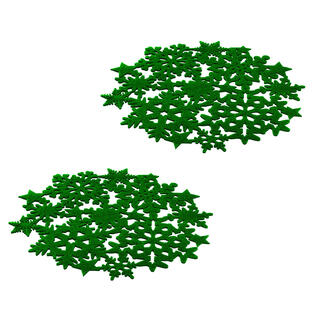 Mileuri rotunde din fetru cu motiv de Crăciun, verzi, 38 cm, 2 buc.