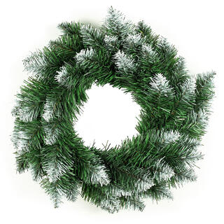Coroniţă de Crăciun artificială, vârfuri albe, diam. 50 cm 1