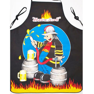 Șorț de bucătărie - pompier negru 1