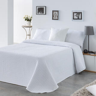 Cuvertură de pat ALBA, alb, pat simplu