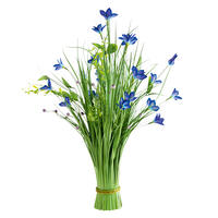 Mănunchi de iarbă ornamentală, flori albastre, 70 cm 1