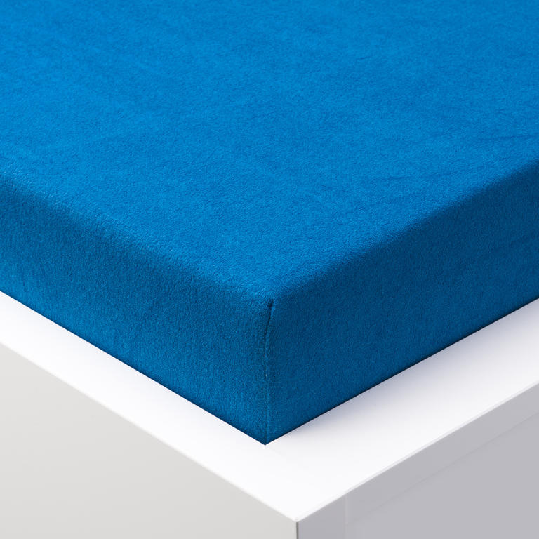 Cearşaf cu elastic frotir EXCLUSIVE de culoare albastru regal, pat simplu 1