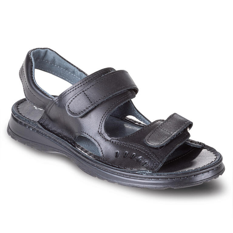 Men's leather sandals, black size 41